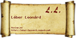 Léber Leonárd névjegykártya